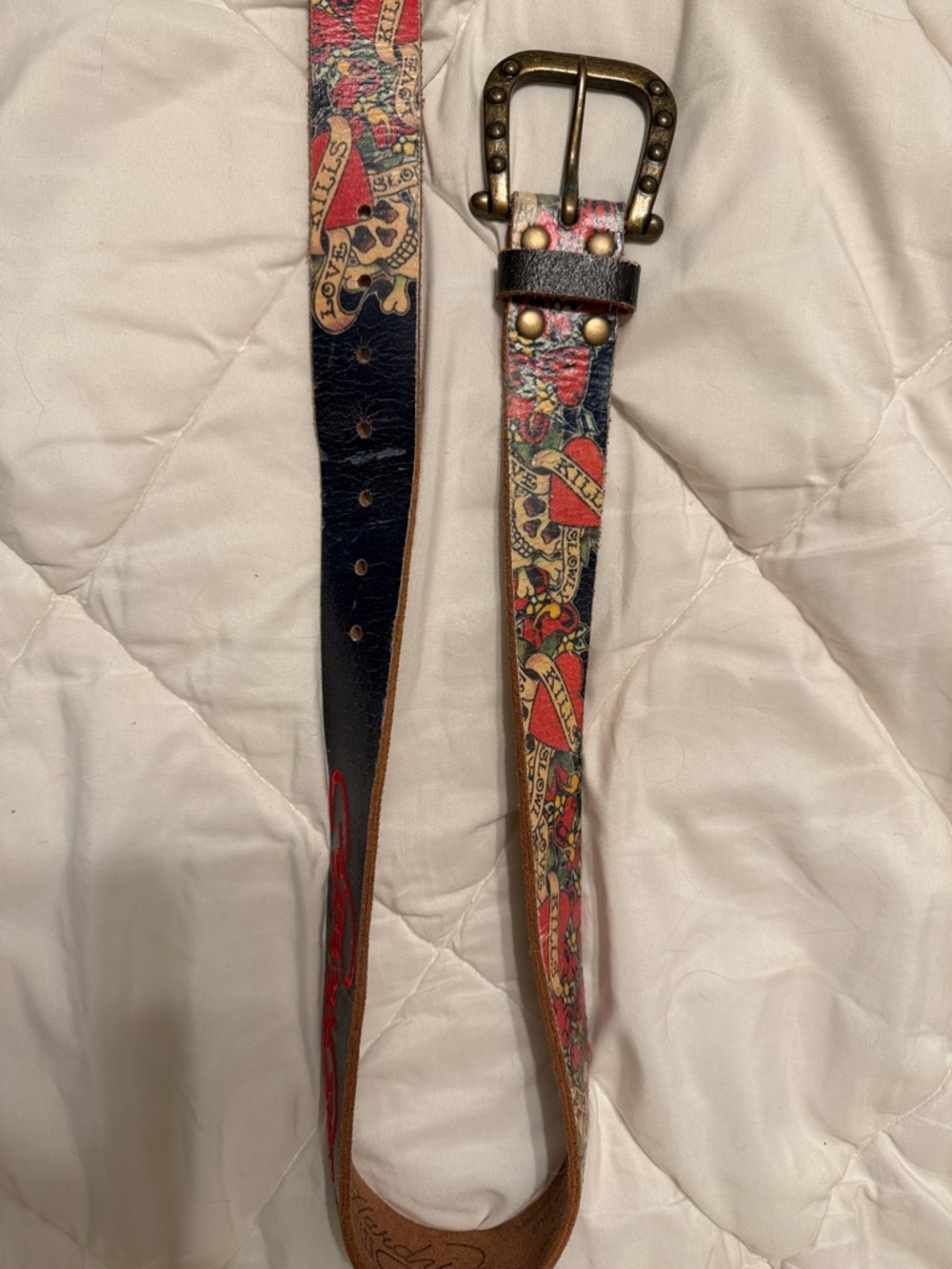 Y2K vintage Ed Hardy Leather Belt